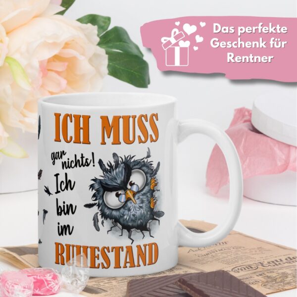 Tasse Kaffee-Becher Kaffeetasse „Ich bin im Ruhestand“ – Lustiges Rentner Geschenk zum Abschied – Hochwertige Keramik-Tasse – Geschenkidee zum Renteneintritt & Ruhestand - geschenk
