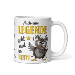 Tasse Kaffee-Becher Kaffeetasse „Legende in Rente“ – Lustiges Rentner Geschenk zum Abschied – Hochwertige Keramik-Tasse – Geschenkidee zum Renteneintritt & Ruhestand