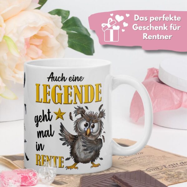 Tasse Kaffee-Becher Kaffeetasse „Legende in Rente“ – Lustiges Rentner Geschenk zum Abschied – Hochwertige Keramik-Tasse – Geschenkidee zum Renteneintritt & Ruhestand - geschenk