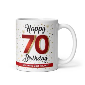Tasse Kaffeetasse zum 70. Geburtstag, 70 Happy Birthday, Tasse Geschenk
