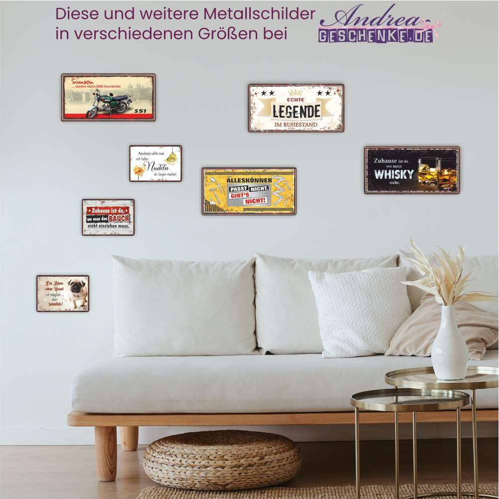 Schatzmix Cartello Metallo 'Keine Haftung' 27x10 Cm Per Parete - Targa Decorativa Vintage Con Cordoncino, Multicolore